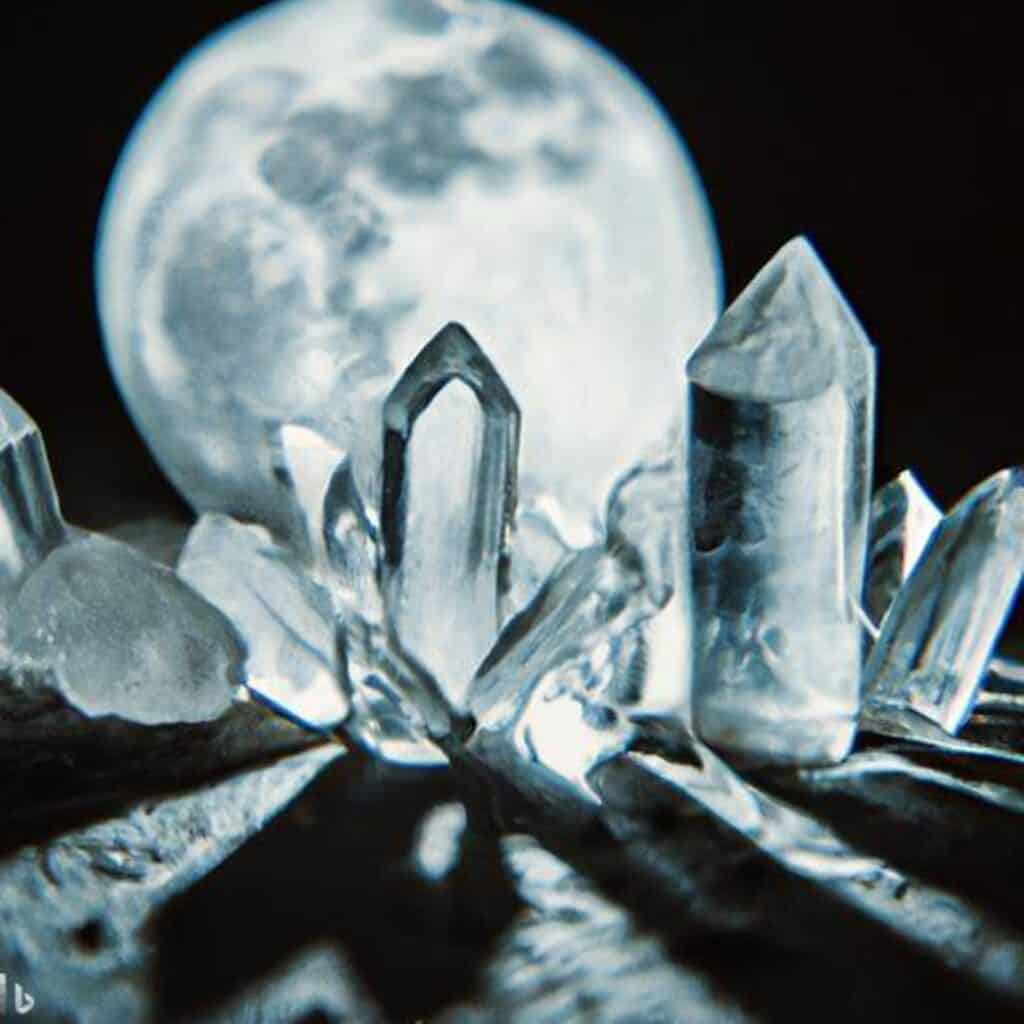cleansing crystals under moonlight