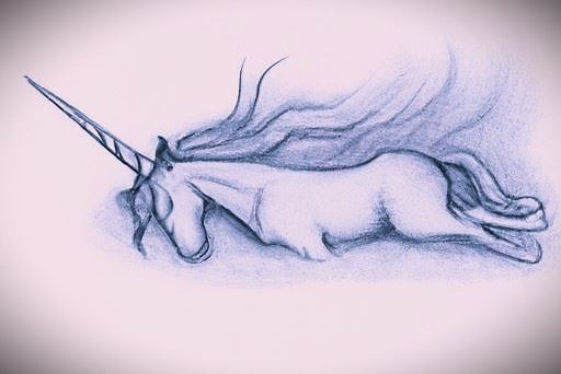 drawing of a dying unicorn