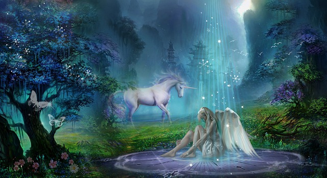 Unicorn representing a spirit guide in a dream or meditation